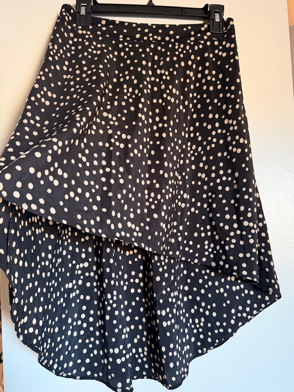 Forever 21 Black & White Polka Dot High-Low Skirt